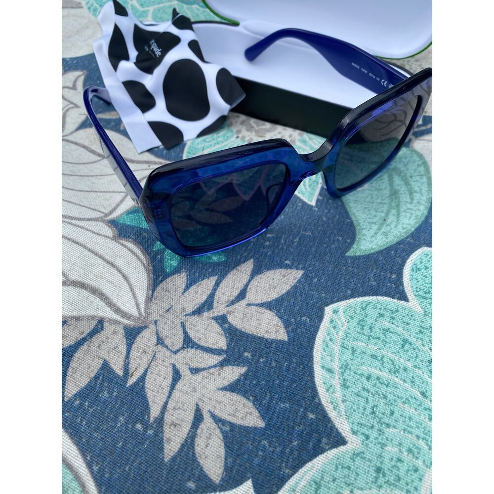 New Kate Spade New York HELLO SUNSHINE Square Blue Sunglasses Gradient Lens - Picture 3 of 7